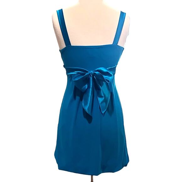 Y2K 90s Taboo bright Blue women's size medium A-line mini dress - Picture 2 of 9